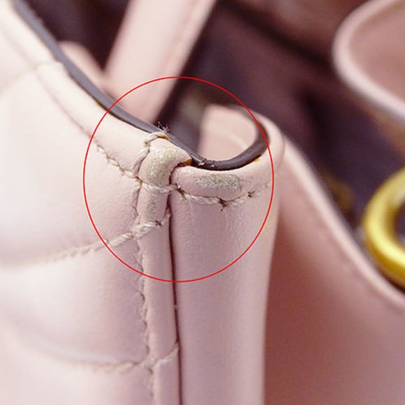 GUCCI Bag Women's Handbag Shoulder 2way Leather GG Marmont Pink 448054 Quilted - Picture 15 of 16